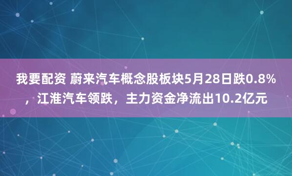 我要配资 蔚来汽车概念股板块5月28日跌0.8%，江淮汽车领跌，主力资金净流出10.2亿元