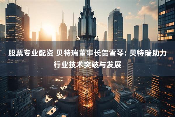 股票专业配资 贝特瑞董事长贺雪琴: 贝特瑞助力行业技术突破与发展