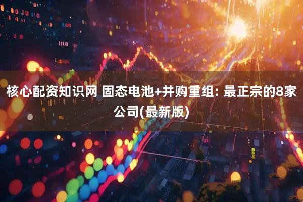 核心配资知识网 固态电池+并购重组: 最正宗的8家公司(最新版)