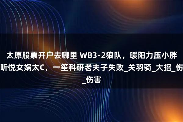 太原股票开户去哪里 WB3-2狼队，暖阳力压小胖，听悦女娲太C，一笙科研老夫子失败_关羽骑_大招_伤害